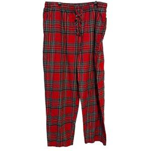 Holiday Lane Mens XL Red Plaid Sleepwear Pants With Drawstring Waist